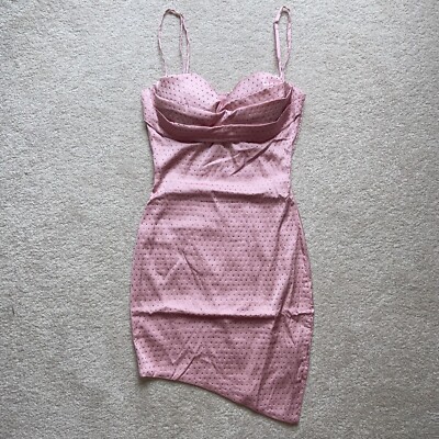BNWT Oh Polly Regal Fantasy Blush Pink Asymmetric Embellished Mini Dress UK  8 | eBay