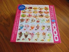 New Eurographics Ice Cream Flavors Jigsaw Puzzle 1000 Piece - Open Box 19" x 27"