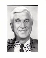 LESLIE NIELSEN Autographed Signed 8x10 Photograph - To Patrick GREAT CONTENT