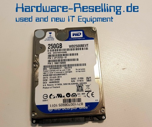 Western Digital 250GB 5400rpm 8MB SATA 2,5" HDD WD2500BEVT CP170753-01