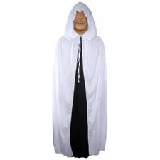 White Cloak with Large Hood ~ HALLOWEEN PRINCESS GHOST RENAISSANCE COSTUME CAPE