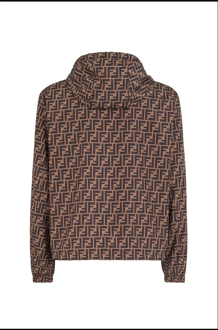 Giacca a vento Fendi Blouson in nylon marrone taglia S M XL