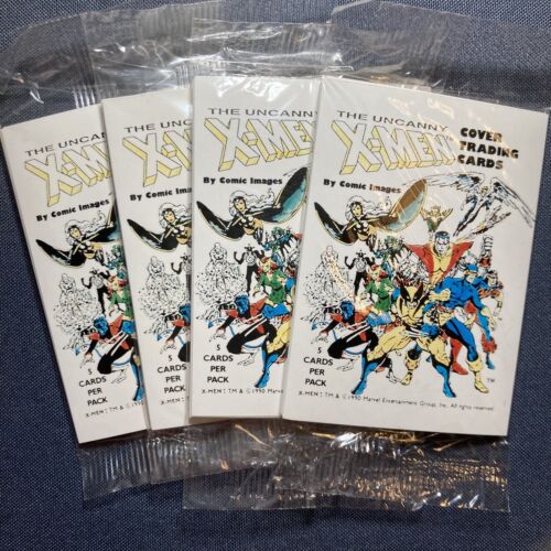 4 SEALED PACK LOT 1990 Marvel The Uncanny X-MEN Cover Trading Cards SEE PICS!! - Picture 1 of 6