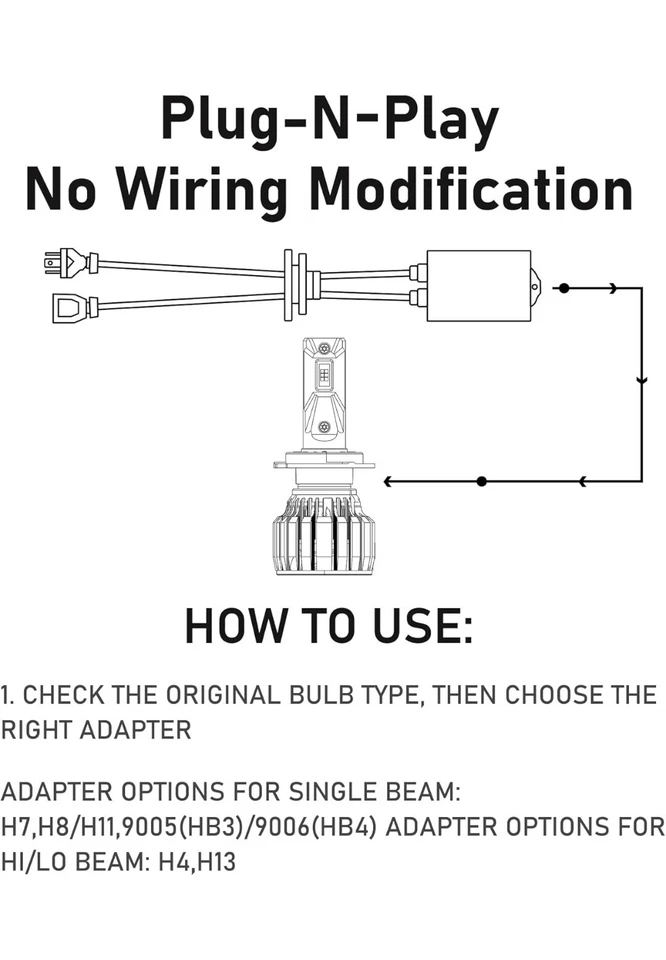H4 LED Faro Canbus Decodificador Arnés Antiparpadeo, Bombillas Resistencia Decodificadores  Foto 3 de 4