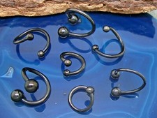 Body Spirale Piercing Edelstahl Twister Kugel schwarz Augenbraue Lippen Ohr
