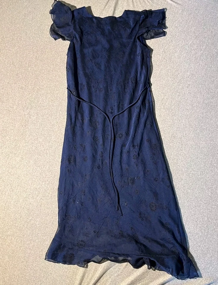 Vestido Formal De Colección Amy Byer Niñas Jóvenes Talla 16 Azul Oscuro Bordado En Capas  Foto 2 de 4