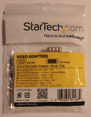 STARTECH Video Adapter DVI to VGA Cable Adapter - Black - F/M