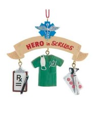 HERO IN SCRUBS Nurse Appreciation Christmas Ornament, by Kurt Adler