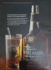 1969 Seagram’s Benchmark bourbon original vintage ad liquor Whiskey