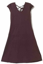 Oakley Dress Women Large Purple Short Sleeves Built In Bra Criss Cross Back