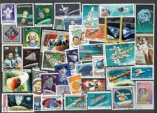 SPACE  ON STAMPS 100 ALL DIFFERENT COLLECTION     30/11/25