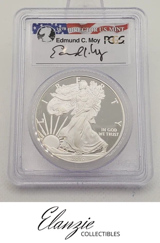 2010-W American Silver Eagle PCGS PR69 DCAM Signed Edmund Moy