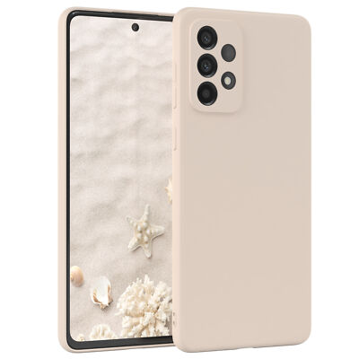 Für Samsung Galaxy A73 5G Handyhülle Silikon Back Cover Schutz Handy Case Taupe