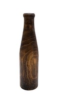 Holz Blumen Vase Xxl Flasche Braun - 40 Cm - Tisch Fenster Kunst Pflanzen Deko