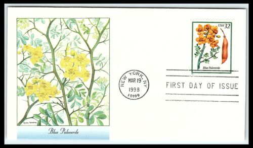 New York NY Blue Paloverde FDC Stamped Envelope 1998 fdc23