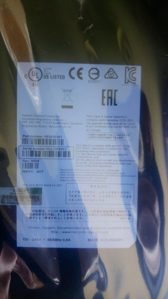 HP 693419-001 / EH922B LTO 4 1760 SCSI LVD External Tape Drive NEW Price inc VAT - Image 3 of 4