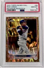 2022 Topps Gilded Collection #86 Rod Carew RAYWAVE GOLD ETCH /25 PSA 10 GEM MINT