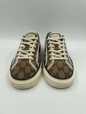 Gucci Mens Tennis 1977 Beige Ebony GG Sneakers Shoes Size 5  display picture 2