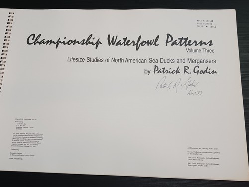 Championship Waterfowl Patterns Vol 3, Patrick Godin SIGNED First Print Spiral - Picture 18 of 21