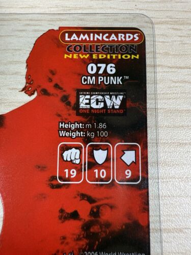 WWE ECW Lamincards Rookie n.76 CM Punk Card 2006 Retro Rara Edibas - Foto 4 di 4