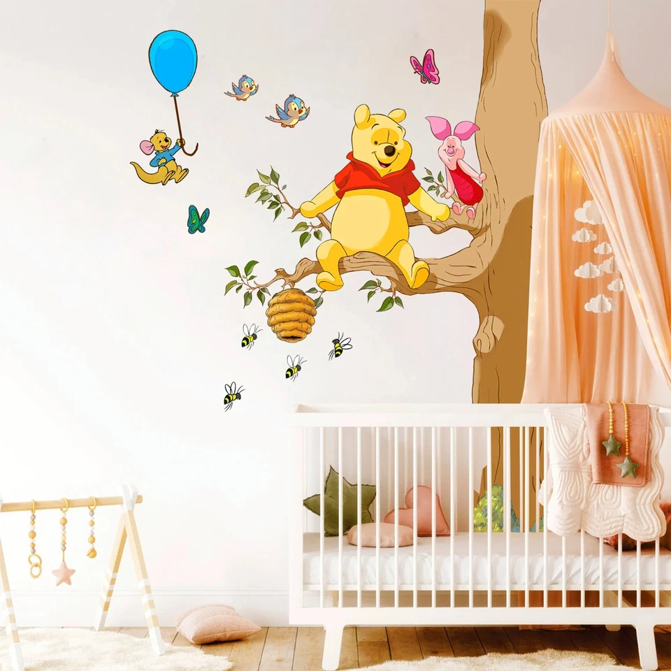 Calcomanía pegatina de pared Baby Winnie The Pooh Winnie and Friends globo pared guardería Foto 2 de 3