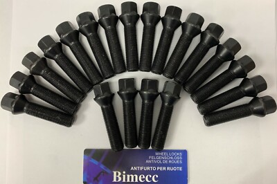 20 X M14X1.25 BLACK 60° ALLOY WHEEL BOLTS 30mm THREAD FITS BMW F20 F21 20 X M14X1.25 BLACK 60° ALLOY WHEEL BOLTS 30mm THREAD FITS BMW F20 F21