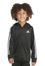 Adidas Youth Kids Black Tricot Full Zip Hooded Track Jacket Size 6 or 7