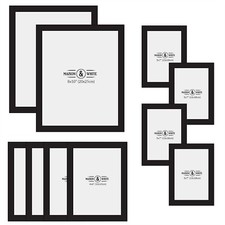 Assorted Photo Frames - Set of 10 Black 3 Sizes: 6x4 in, 7x5 in, 10x8 | M&W