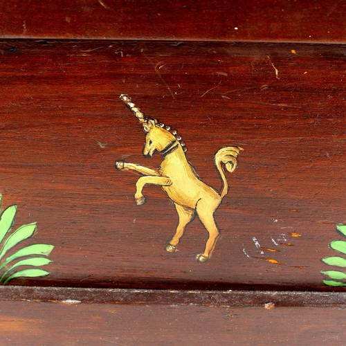 Antique Folk Art American Hand Painted Wood Document Jewelry Desk Box - Picture 3 of 11