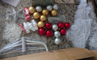 Halloscume 4ft White Christmas Tree Set w/ Lights & 29 Ornaments | NEW Open Box