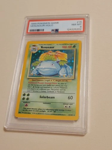 Venusaur - Pokemon Base Set #16 - Near Mint to Mint PSA 8