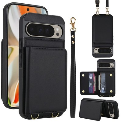 Crossbody Flip Case For Google Pixel 9 Pro XL 6a 8 Pro Wallet with Card Holder