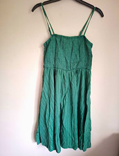 SHEIN Green A-Line Square Neck Sleeveless Adjustable Strap Dress M