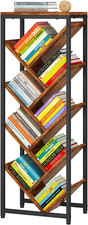 9 Tier Tree Bookshelf, Floor Standing Wood Bookshelf for Narrow Space, Storage O