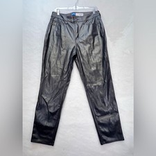 Old Navy High-Rise OG Straight Faux Leather Pants Black Size 10 Secret-Smooth