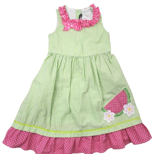Rare Editions Summer Dresses Girls 6 Multi Ruffle Trim Tiered Gingham Seersucker - Picture 5 of 7