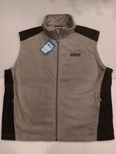 Columbia Steens Tan Mountain Fleece Vest Men's XL full zip NWT