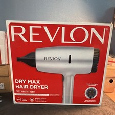 Revlon Dry Max 1875W Silver/Black Hair Dryer ...