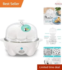 Egg Cooker Stainless Steel 7 Eggs Hard Medium Soft Boiled Poacher Omelet