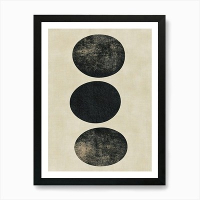 Drei Kreise 3 Kunstdruck gerahmt Wandbild Poster Leinwanddruck Bild
