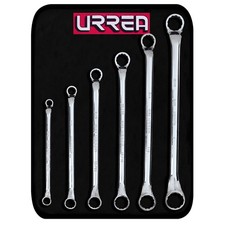 Urrea 8100c Sae Full Polish 12 Point 45 Degree Box-end Wrench Set 6 Pieces