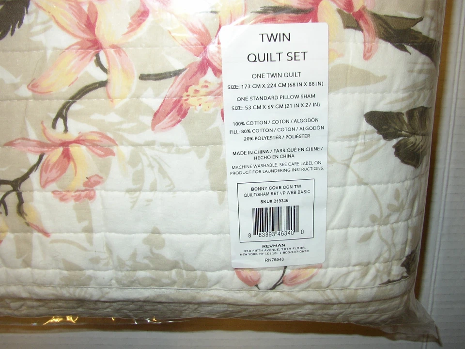 Tommy Bahama Bonny Cove Juego de Edredón Doble Algodón Reversible NUEVO Foto 3 de 4