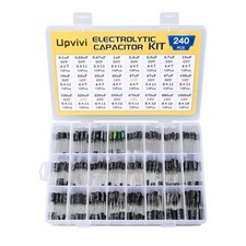 Electrolytic Capacitor Assortment Kit 24 Values 240pcs 0.1uF to 1000uF 10V...