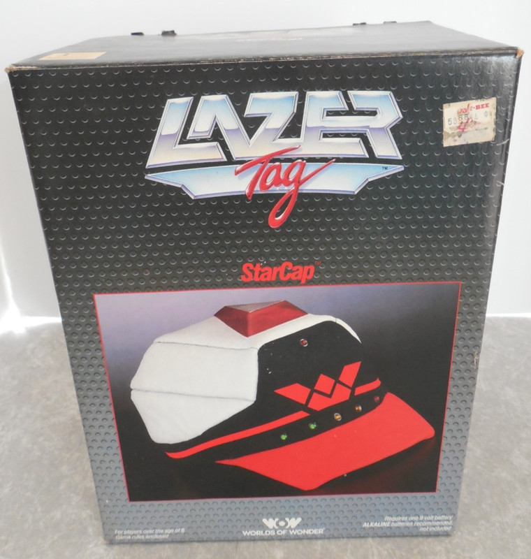 LAZER TAG STARCAP, WORLDS OF WONDER, 1986, GENTLY USED IN OPEN BOX, UNTESTED!