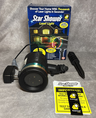 Telebrands Star Shower Laser Light Projector Holiday Outdoor Indoor Green Stars