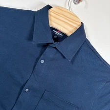 American Giant Resort Shirt Men's Medium Dress Navy 100% Cotton Button Up NWOT