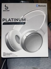Bass Jaxx Platinum Wireless Headphones Bluetooth White Rechargeable Mic