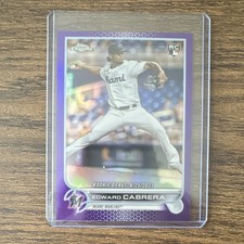 2022 Topps Chrome #USC87 Edward Cabrera Purple Refractor Rookie Debut Card. rookie card picture