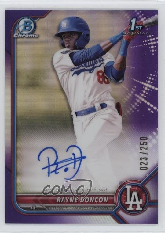 2022 Bowman Chrome Prospect Purple Refractor /250 Rayne Doncon #CPA-RD Auto 17ni