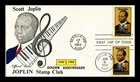US COVER SCOTT JOPLIN BLACK HERITAGE FDC DUAL CANCEL LANGER HAND COLORED
